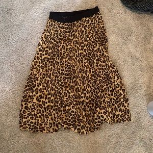 Pleated Cheetah Skirt